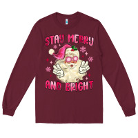 Burgundy stay merry and bright Long Sleeve Tee - MaliasSmallBusiness