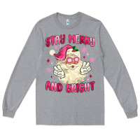 Heather Grey stay merry and bright Long Sleeve Tee - MaliasSmallBusiness