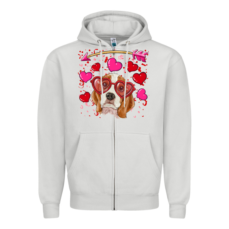 Valentine's Day  Beagle Zipper Hoodie by RanaPortraitStore | Teevron