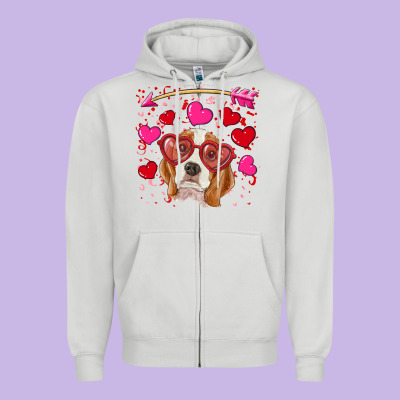 Zipper Hoodie valentine's day  beagle