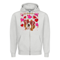 Dove Grey valentine's day  beagle Zipper Hoodie - RanaPortraitStore