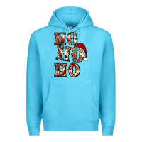 Ocean Blue ho ho ho western christmas Premium Hoodie - Jasminsmagicworld