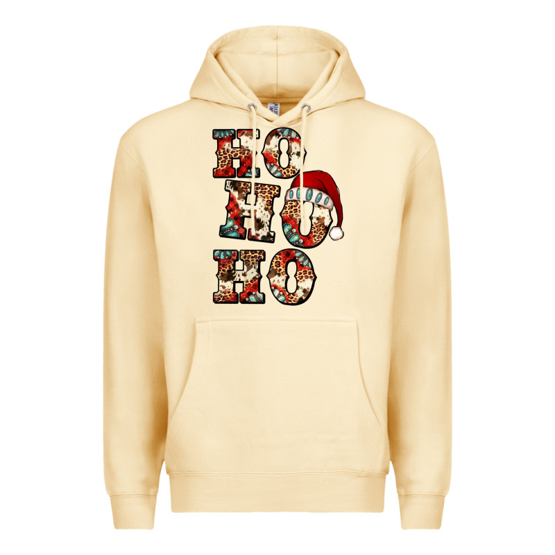 Ho Ho Ho Western Christmas Premium Hoodie by Jasminsmagicworld | Teevron