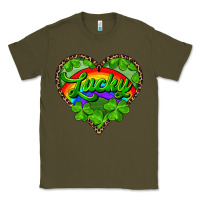 Army Green lucky heart with leopard Classic Tee - RanaPortraitStore