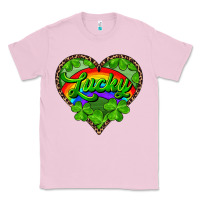 Bubblegum Pink lucky heart with leopard Classic Tee - RanaPortraitStore