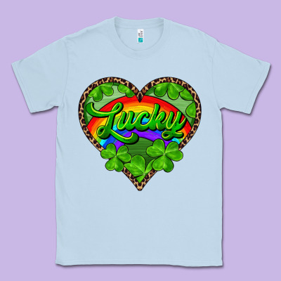 Lucky Heart With Leopard Classic Tee Designed By Ranaportraitstore