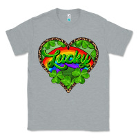 Heather Grey lucky heart with leopard Classic Tee - RanaPortraitStore