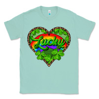 Seafoam lucky heart with leopard Classic Tee - RanaPortraitStore