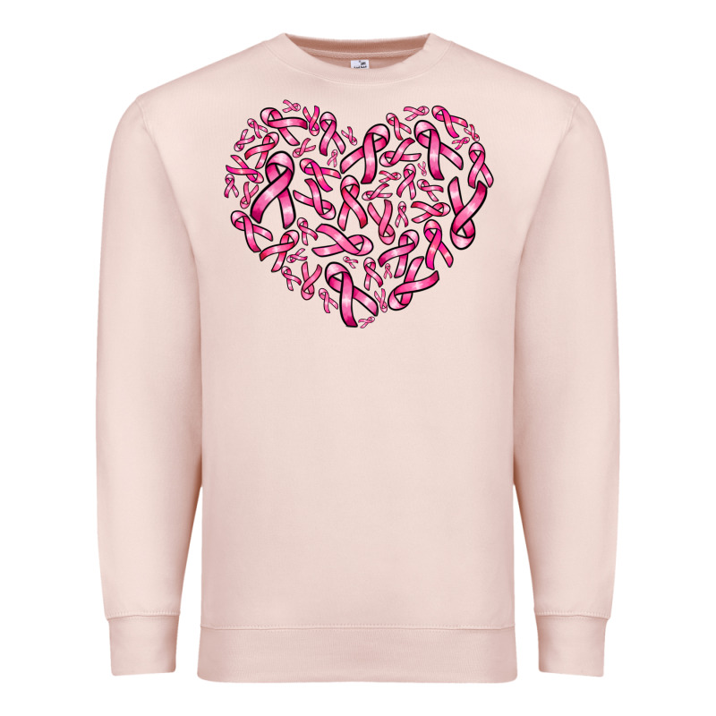 Breast Cancer Ribbon Heart Premium Sweatshirt by AdoDesignShop | Teevron
