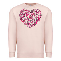Pale Pink breast cancer ribbon heart Premium Sweatshirt - AdoDesignShop