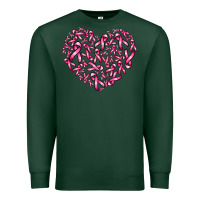 Sports Green breast cancer ribbon heart Premium Sweatshirt - AdoDesignShop
