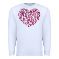 White breast cancer ribbon heart Premium Sweatshirt - AdoDesignShop