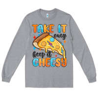Heather Grey take it easy keep it cheesy Long Sleeve Tee - MaliasSmallBusiness