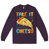 Plum take it easy keep it cheesy Long Sleeve Tee - MaliasSmallBusiness