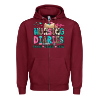 Burgundy nursing diaries no sleep no money no life Zipper Hoodie - Zillion Design Studio