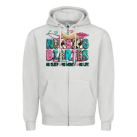 Dove Grey nursing diaries no sleep no money no life Zipper Hoodie - Zillion Design Studio