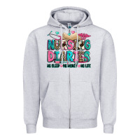 Heather Grey nursing diaries no sleep no money no life Zipper Hoodie - Zillion Design Studio