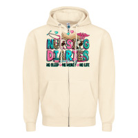 Sandshell nursing diaries no sleep no money no life Zipper Hoodie - Zillion Design Studio