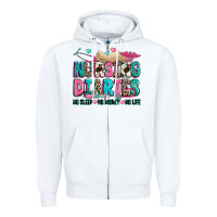 White nursing diaries no sleep no money no life Zipper Hoodie - Zillion Design Studio