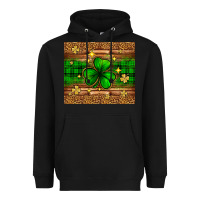 Black St. Patrick's Day shamrock leopard Heavyweight Hoodie - Neo Western