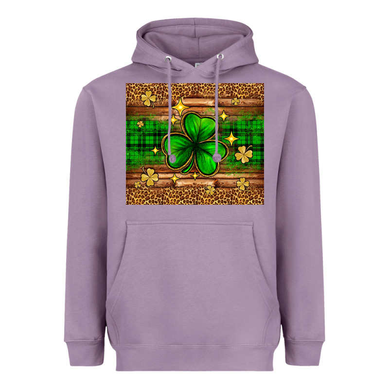 St. Patrick's Day Shamrock Leopard Heavyweight Hoodie by Neo Western | Teevron