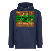 Navy St. Patrick's Day shamrock leopard Heavyweight Hoodie - Neo Western