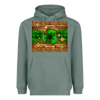 Sage St. Patrick's Day shamrock leopard Heavyweight Hoodie - Neo Western