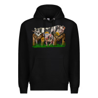 Black Western Mom With Spotted Pig And Baby Pig Premium Hoodie - LillyAllenDesigns