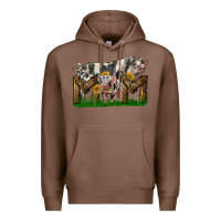 Chestnut Western Mom With Spotted Pig And Baby Pig Premium Hoodie - LillyAllenDesigns