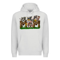 Dove Grey Western Mom With Spotted Pig And Baby Pig Premium Hoodie - LillyAllenDesigns