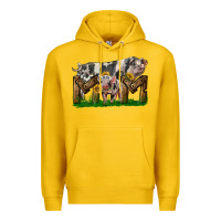Lemon Western Mom With Spotted Pig And Baby Pig Premium Hoodie - LillyAllenDesigns