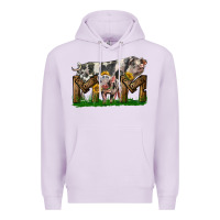 Lilac Western Mom With Spotted Pig And Baby Pig Premium Hoodie - LillyAllenDesigns