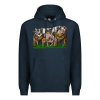 Navy Western Mom With Spotted Pig And Baby Pig Premium Hoodie - LillyAllenDesigns