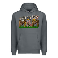 Rock Western Mom With Spotted Pig And Baby Pig Premium Hoodie - LillyAllenDesigns