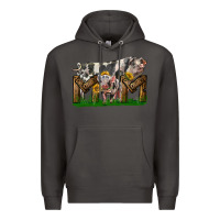 Smoke Western Mom With Spotted Pig And Baby Pig Premium Hoodie - LillyAllenDesigns
