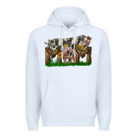 White Western Mom With Spotted Pig And Baby Pig Premium Hoodie - LillyAllenDesigns