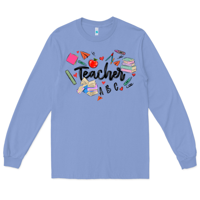 Teacher Heart Long Sleeve Tee by MaliasSmallBusiness | Teevron