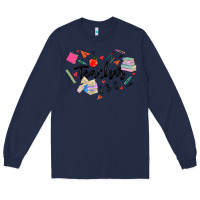Navy teacher heart Long Sleeve Tee - MaliasSmallBusiness