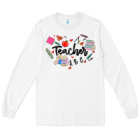 White teacher heart Long Sleeve Tee - MaliasSmallBusiness