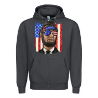 Smoke American flag with lincoln Zipper Hoodie - texasbilliewilder