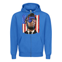 True Royal American flag with lincoln Zipper Hoodie - texasbilliewilder