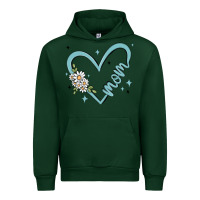 Forest Green mom with heart and flowers Urban Hoodie - MaliasSmallBusiness