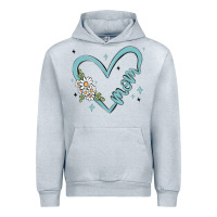 Heather Grey mom with heart and flowers Urban Hoodie - MaliasSmallBusiness