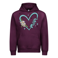 Mauve Wine mom with heart and flowers Urban Hoodie - MaliasSmallBusiness