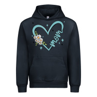 Navy mom with heart and flowers Urban Hoodie - MaliasSmallBusiness