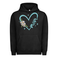 Pigment Black mom with heart and flowers Urban Hoodie - MaliasSmallBusiness
