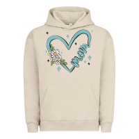 Pigment French Oak mom with heart and flowers Urban Hoodie - MaliasSmallBusiness
