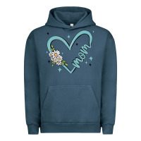 Pigment Midnight Navy mom with heart and flowers Urban Hoodie - MaliasSmallBusiness