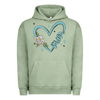 Pigment Oil Green mom with heart and flowers Urban Hoodie - MaliasSmallBusiness