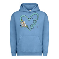 Pigment Pebble Blue mom with heart and flowers Urban Hoodie - MaliasSmallBusiness